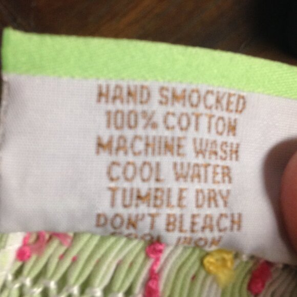 Le' Za Me Smocked Dress Green 4 - Picture 5 of 6